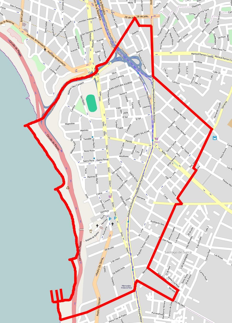 Barranco, Lima haritası 