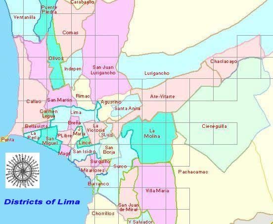 Lima peru haritası ilçeler