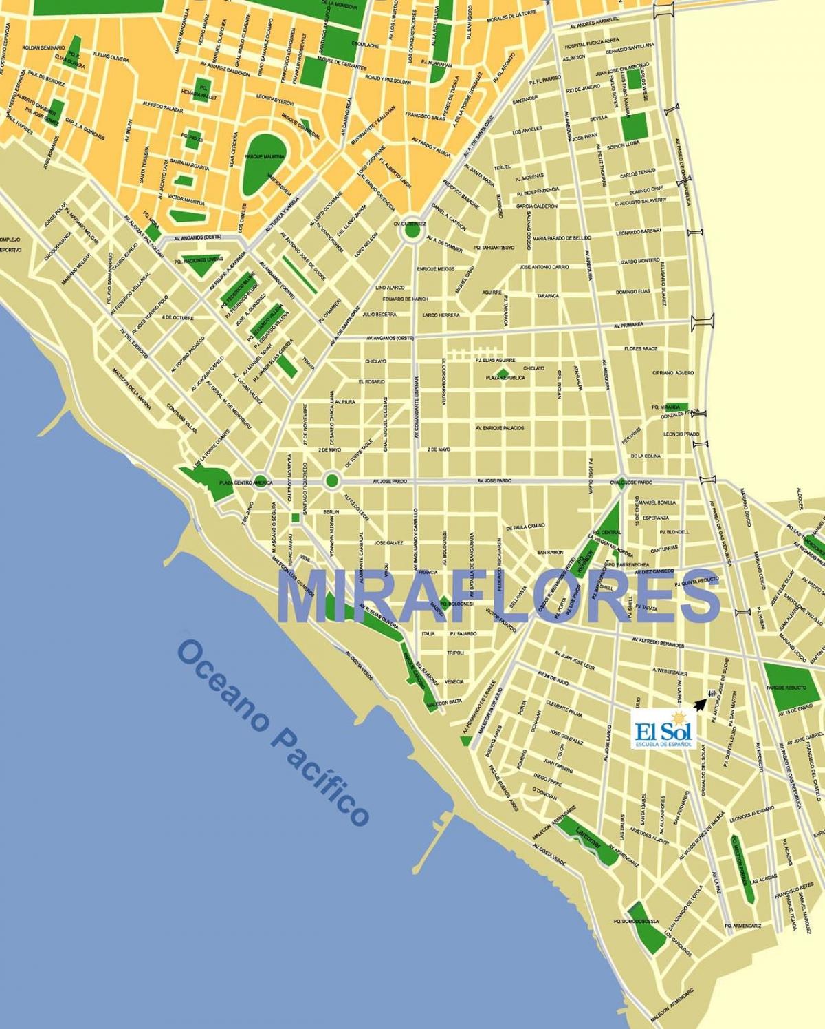 miraflores, Lima haritası